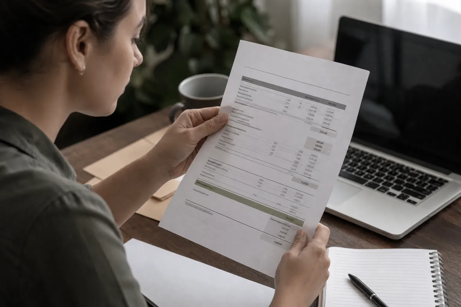 A loan cost breakdown printed on paper with multiple fee line items and totals highlighted