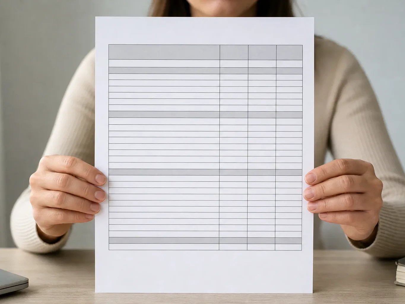 A close-up of a loan fee schedule printed clearly on a single page with no hidden items